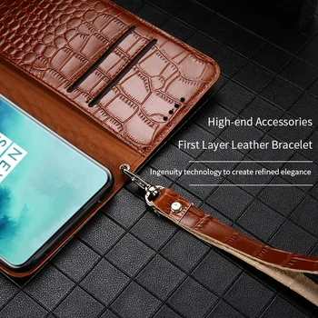 Āda Flip Tālrunis Case For Samsung Galaxy s20 ultra plus Piezīme 20 10 A8 a7 2018 a51 a71 Īstas ādas Magnētisko Krokodils vāciņu