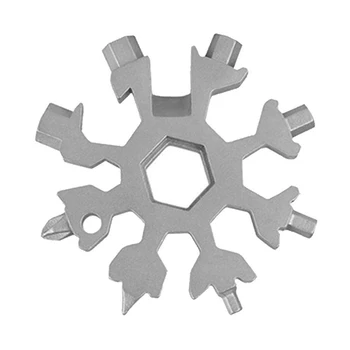 18 1 Sniegpārslas Multi Pocket Instrumentu Keyring Key Gredzenu uzgriežņu Atslēgu Hex Atslēgu Daudzfunkciju Nometnē Izdzīvot Instrumenti, Āra Pārgājienā Piederumu