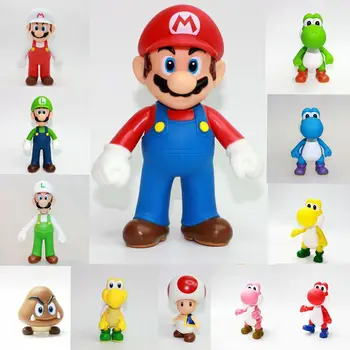 1pc 12cm Super Mario Bros Luigi Yoshi Bowser Krupis Persiku Donkey Kong Wario Rīcības Attēls Rotaļlietu Karikatūra Modeļu Lelle Dāvanas Bērniem Rotaļlietas