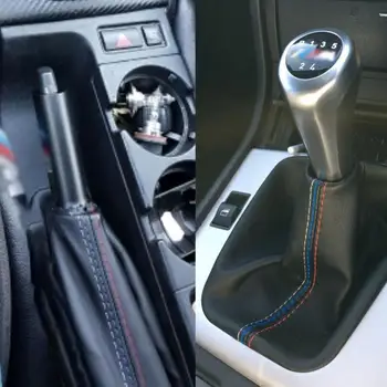 2 Gab./Komplekts 5 Ātrumu 6 Pārnesumu Manuālo Pārslēgšanas Slēdzis Ar Nekustamo Ādas Rokas Gaiter Shift Boot BMW 3 Series E36 E46 M3
