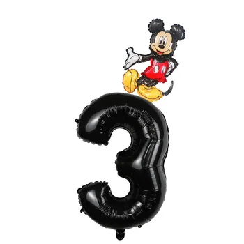 2gab Mickey Minnie Mouse Folija Balona Numurs Lateksa Baloni, Bērnu 1 2 3 4 5 6 7 8 9st Dzimšanas dienas svinības Apdare Bērniem Rotaļlietas Globos