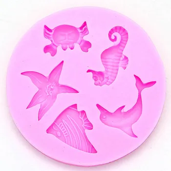 3D DIY Silikona Jūras Dzīvnieki Kūka Pelējuma Cepumu Kūku Veidnes Pomādes Kūka Dekorēšanas Instrumentiem Sīkfailus, Pelējuma Virtuves Accessorie