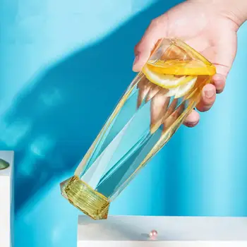 420ML Rhombus Ūdens Pudeli Portatīvo Stikla Sulas Glāzes Kausa Dimanta Ūdens Tējkanna Āra Sporta Ceļojumi