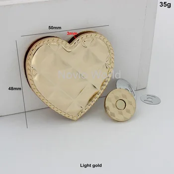 5-30sets 6 veidu gaismas zelta sirds formas ovāls forma sakausējuma bloķēšanas uz lady diy ādas magnēts bloķēšanas maku sastāvdaļas