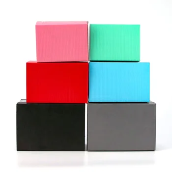 5gab / 10pcs / krāsu kastītē 3-slāņu gofrētā kaste melnā, rozā, zaļā, zilā, sarkanā kastē atbalsta custom size un logo druka