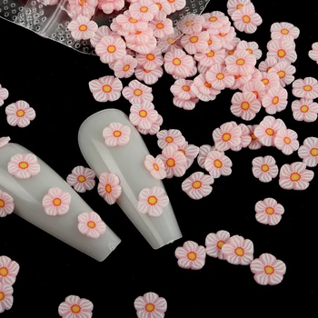 Daisy Ziedu Polimēra Māla Šķēles Nail Art Rotājumi Tiny Gudrs 3D Ķiršu Ziedi Vizuļi Par korejas Japānas Manikīra Piederumi