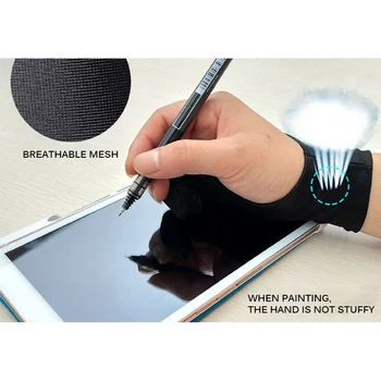 Divu Pirkstu Tabletes, lai Irbuli Cimdi Zīmēšanas Anti-Touch Sviedru Izturīgs Pret Piesārņojumu Unisex Krāsošana Cimdu Touch Pen