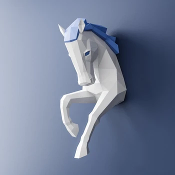 DIY Papercraft Zirgu Zirgu 3D Papīra Paraugs Low Poly Papīra Kuģi DIY Dāvanu Origami Sienas Dekori Pusei Fotografēšanas Video Butaforijas Mākslas Dekori
