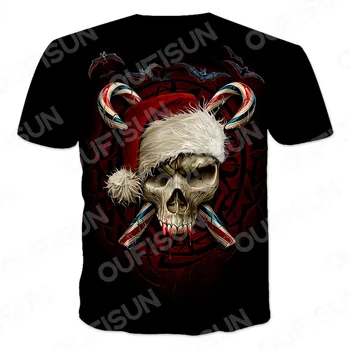 Galvaskausa Drukāšanas Vīriešu T-krekls Punk Rock Drēbes Skelets Vintage Unisex t-veida Topi Vasaras Gadījuma O-veida Kakla Lielajam Cilvēks, T krekls XXS-6XL