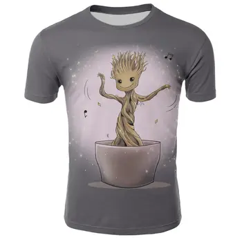 Groot Aizbildņiem Galaxy Smieklīgi Anime Drukāt Lielizmēra Vīriešu T-krekls Hip Hop T-krekls O-veida kakla Vasaras Vīriešu T-krekls Modes Loos