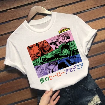 Harajuku Krekls Anime Mana Boku Nav Varonis Augstskolu Katsuki Bakugou O-veida kakla T-krekls Gadījuma Smieklīgi Vīriešu un Sieviešu Krekls