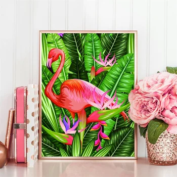 Huacan 5d Dimanta Izšuvumi Flamingo Pilnu Kvadrātveida/Apaļā Dimanta Krāsošana Mozaīkas Dzīvnieku Mājas Apdare