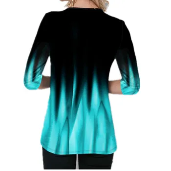Ir 2021. Jaunā Pavasara Topi 4XL 5XL Lielgabarīta Sieviešu Blūzes 3D Slīpums Drukāt Krusta V-veida Kakla Zaudēt Plus Lieluma Krekls Topi Modes Apģērbi
