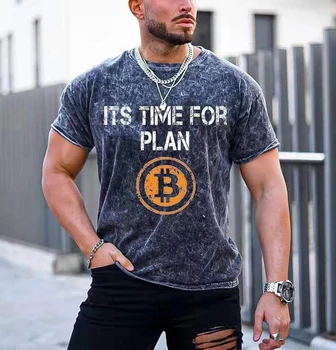 Ir 2021. Krāsu Bitcoin T-Krekls Vīriešu Vasaras 3D Iespiests T-Krekls Apaļā Apkakle Ērti, Elpojoši Ikdienas Krekls 110-6XL