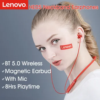 Jaunais Lenovo Austiņas Bluetooth5.0 Bezvadu Austiņas Magnētisko Neckband Austiņas IPX5 Ūdensizturīgs Austiņu ar Trokšņa Slāpēšanas Mikrofons