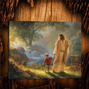 Jēzus turot manu roku Kristus Plakātu Izdrukas, gleznas, sienas art attēlu home decoration Dzīvojamā Istaba