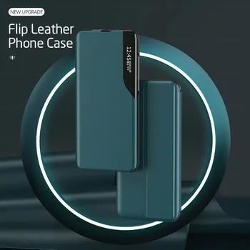 Lietā par samsun a32 4g PU Ādas Smart Loga Skata Flip Attiecas Case For Samsung Galaxy A32 5G 32 32a Magnēts Stāv telefona apvalks