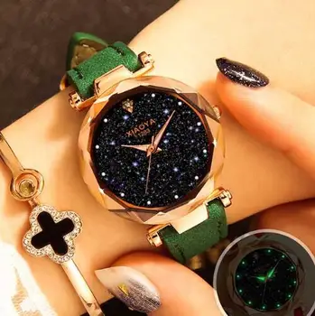 Luksusa reloj mujer Sieviešu Pulksteņi Modes Dāmas Zvaigžņotām Debesīm Magnētisko Skatīties Gadījuma Acs Tērauda Rhinestone Sieviešu rokas Pulkstenis
