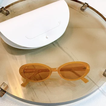 MAIGA DUA Saulesbrilles korejiešu firmas acetāta Cat eye Saule glasse brilles UV400 mazo seju, lai sievietes vīrieši Oriģinālajā iepakojumā
