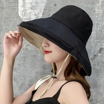 Modes Gadījuma Double Sided Spaiņa Cepuri, Anti-UV platām Malām Kokvilnas Veļu, Saules Cepure Sieviešu Vasaras Brīvdienas Panama Salokāms Cepure Dāvanu