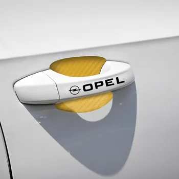 Oglekļa Šķiedras Auto Durvju Rokturi Aizsardzības Plēves Uzlīmes, Anti Skrāpējumiem, lai Opel Astra G H J Zīmotnes, Mokka Zafira Corsa Vectra C D