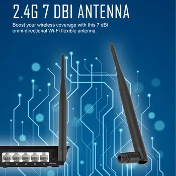 Professional Universālais Bezvadu WIFI Antenas Pastiprinātājs 2.4 GHz 7dBi WIFI Antenas Pastiprinātājs WLAN RP-SMA f PCI Karte, Modems, Maršrutētājs 25