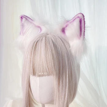Roku darbs kaķa auss hairband mājās krāsoti zvērs auss kc gudrs Lolita galvassegu