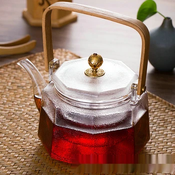 Termiski izturīga stikla tējkanna elektriskā keramikas plīts tējas plīts augstas temperatūras izturīga filtra burbulis Tējkanna Tējas Komplekts