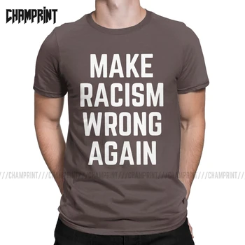Vīriešu T-Krekli Lai Rasismu Nepareizi Vēlreiz Kokvilnas T-Veida Krekls Ar Īsām Piedurknēm Melnā Dzīves Jautājumu Pip Miera Amerikā T Krekls Apkalpes Kakla Topi