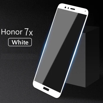 YKSPACE Pilnībā Segtu 2.5 D Screen Protector For Huawei Honor 7X 7 X 9H Rūdīta Stikla, Melns Balts Zelts Aizsardzības Plēves