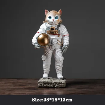 Ziemeļvalstu INS Classic Jauki Japāna Sveķu Dzīvnieku Telpu Kaķis Astronauts Rīcības Modeli Liels Pet Skaitļi PVC Kolekcijas Rotaļlietas Bērniem Dāvanas