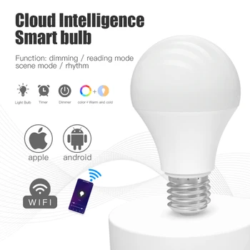 15W, WiFi Smart Spuldzes E27 B22 LED RGB Lampa Strādā Ar Alexa/Google Home 85-260V RGB+PKT Aptumšojami Taimera Funkciju Smart Spuldzes