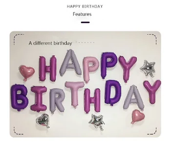 16 gab. vēstuli laimīgs, dzimšanas dienas, bērnu dzimšanas dienas alumīnija filmu balonu partijas apdare