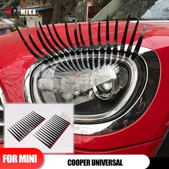 2GAB Universal Mini Cooper Auto Lukturu Melnu Burvīgs Funny Gudrs Skropstas Nepatiesu Decal Uzlīmes, Auto Dekorēšana Aksesuāri