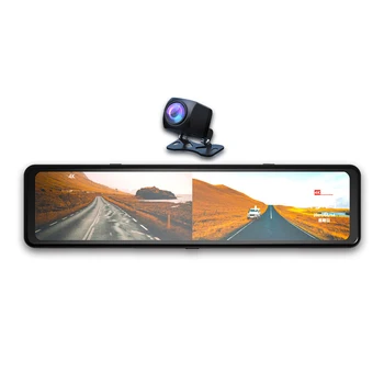 4K Paneļa Kamera ar Auto 12 collas 2.5 D Skārienekrāns, Atpakaļskata Spogulis Dashcam WiFi Nakts Redzamības DVR + 1080p HD Atpakaļskata Kamera