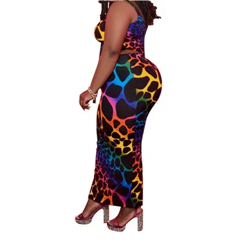 4XL 5XL Plus Lieluma Svārki Komplekti Āfrikas Dāmas Crop Topi un Svārki Bodycon Potītes Garums Elegantas Vakara Nakts Klubs Valkāt Apģērbu Komplekti