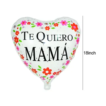 5gab 18inch sarkana Sirds, Folija Baloni, spāņu Te Quiero Mama Drukāt Balonu, Mātes Diena Mamma Dzimšanas dienas svinības Rotājumi Ballons