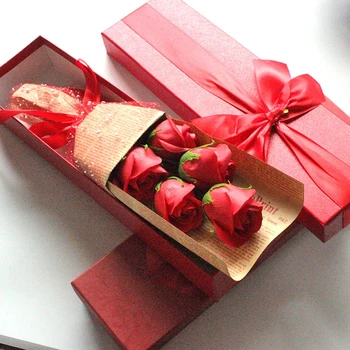 5gab Radošo Smaržu Mākslīgā Ziepes Ziedi Rožu Pušķi, Dāvanu Kastē Simulācijas Rožu Valentīna Diena, Dzimšanas dienas Dāvanu Dekori