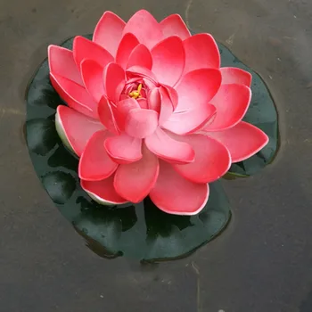 Baseinu Apdare Simulācijas Lotus Mākslīgie Ziedi, Amatniecības Augu Diy Ūdens Lilija Mariage Simulācijas Lotus Āra Dārza 18 cm