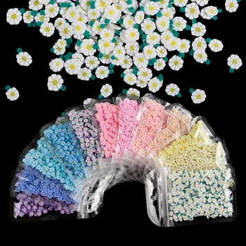 Daisy Ziedu Polimēra Māla Šķēles Nail Art Rotājumi Tiny Gudrs 3D Ķiršu Ziedi Vizuļi Par korejas Japānas Manikīra Piederumi