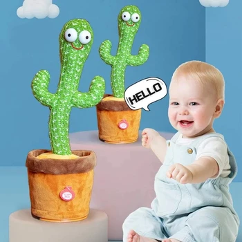 Deju Kaktuss Skaļrunis Agrīnās Izglītības Runā Rotaļlieta ar 120 dziesma Kawaii Gudrs Mīksta Plīša Ierakstu Šūpoles Shake Deju Elektriskās rotaļlietas