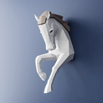 DIY Papercraft Zirgu Zirgu 3D Papīra Paraugs Low Poly Papīra Kuģi DIY Dāvanu Origami Sienas Dekori Pusei Fotografēšanas Video Butaforijas Mākslas Dekori
