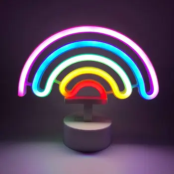 Gudrs Rainbow Neona Zīme Dekoratīvās Mākslas Neona Gaismu, ar Hold Bāzi, Galda Dekori Studio Puse Bērnu Istabas viesistaba Kāzu Puse