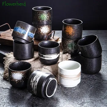 Japāņu Stila Keramikas Tējas Tase Kafijas Tasi Teaware Kung Fu Tējas Komplekts Cup Porcelāna Retro Paaugstināma Kausa Matcha Underglaze Kauss