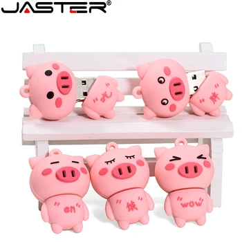 JASTER karikatūra roze varkentje modelis pin usb flash drive USB 2.0 4GB 8GB 16GB 32GB 64GB Pendrive schattige mini
