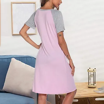 Jodimitty Ir 2021. Sieviešu Nightgowns Sleepshirts Sleepwear Gadījuma Zaudēt Miega Krekls Nakts Kleita Ar Īsām Piedurknēm Plus Lieluma Naktsveļu