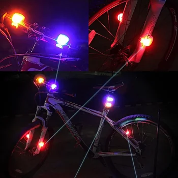 LED Bike Light Ūdensizturīgs Silikona Dubultā LED Varde Astes Gaismas Āra Nakts Izjādes Drošības Brīdinājuma Gaismas Velosipēdu Piederumi