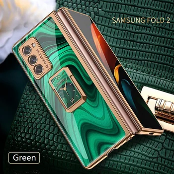 Luksusa Telefonu Gadījumā Samsung Reizes Turētājs Stāvēt Samsung Galaxy Z 2 Reizes Pilnīgu Aizsardzību Pret izkrišanu un anti-vibrācijas Vāciņu