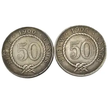 Malaizija Piemiņas Monētas 1900/1906 Galvas Portrets Sarawak 50 Centu Monētu Kolekcija Amatniecības Darinājumu Apdare Dāvanu