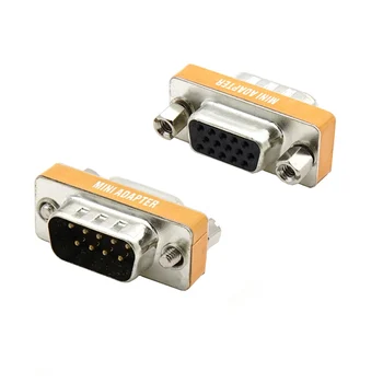 Metāla Mini Seriālā Porta 9pin Monitors DB15, Lai DB9 Vīrietis Sieviete Pārveidotāja Adapteris Savienotājs HD15/DB9 VGA (D-SUB, RGB)